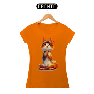 Nome do produto Camiseta Baby Look Gato Yoga