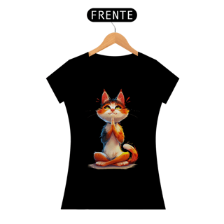 Nome do produto Camiseta Baby Look Gato Yoga
