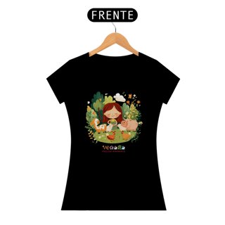 Nome do produto Camiseta Baby Look Vegana pelos Animais