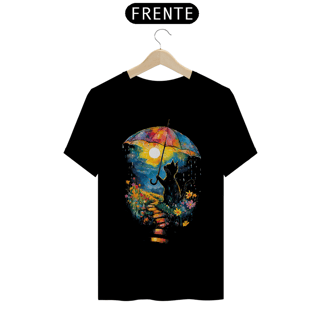 Nome do produto Camiseta Gato na Chuva Blue Umbrella 