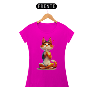 Nome do produto Camiseta Baby Look Gato Yoga