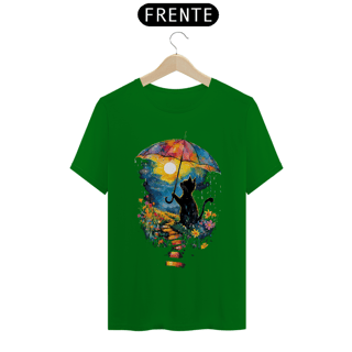 Nome do produto Camiseta Gato na Chuva Blue Umbrella 