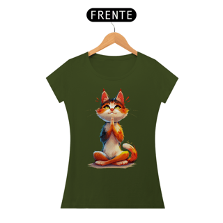 Nome do produto Camiseta Baby Look Gato Yoga