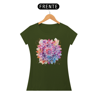 Nome do produto Camiseta Baby Look Mandala Splash