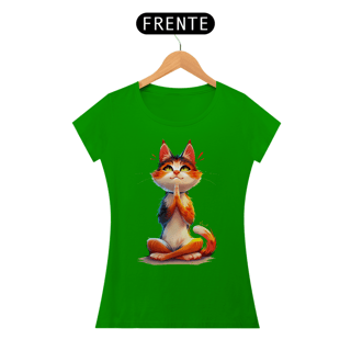 Nome do produto Camiseta Baby Look Gato Yoga