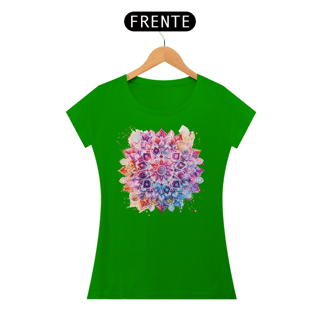 Nome do produto Camiseta Baby Look Mandala Splash