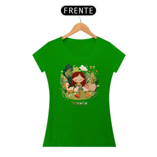 Nome do produto Camiseta Baby Look Vegana pelos Animais