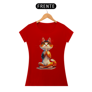 Nome do produto Camiseta Baby Look Gato Yoga