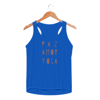 Nome do produto Paz, Amor e Yoga - Regata Feminina Sport Dry UV