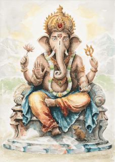 Nome do produto Ganesha - Aquarela Canvas