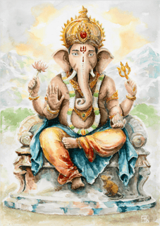 Nome do produto Ganesha - Aquarela Print