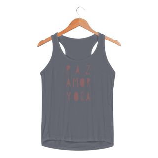 Nome do produto Paz, Amor e Yoga - Regata Feminina Sport Dry UV