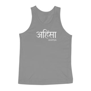 Nome do produto Ahimsa - Regata Masculina - Escrito Branco