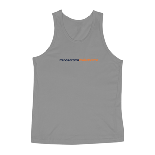 Nome do produto Menos drama, mais Dharma - Camiseta branca/cinza mescla