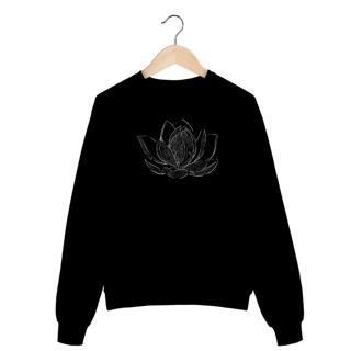 Nome do produto Flor de Lótus - Moletom Blusão Linha Branca