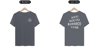 Nome do produto Camiseta Anti Social Rimshot Club Frente/Costas (Preta ou Chumbo)