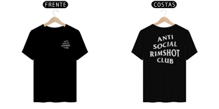 Nome do produto Camiseta Anti Social Rimshot Club Frente/Costas (Preta ou Chumbo)