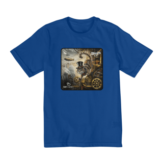 Camiseta Quality Infantil (2-8) STEAMPUNK CAT