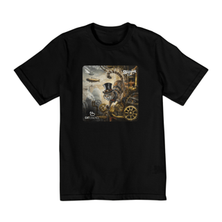 Camiseta Quality Infantil (10-14) STEAMPUNK CAT