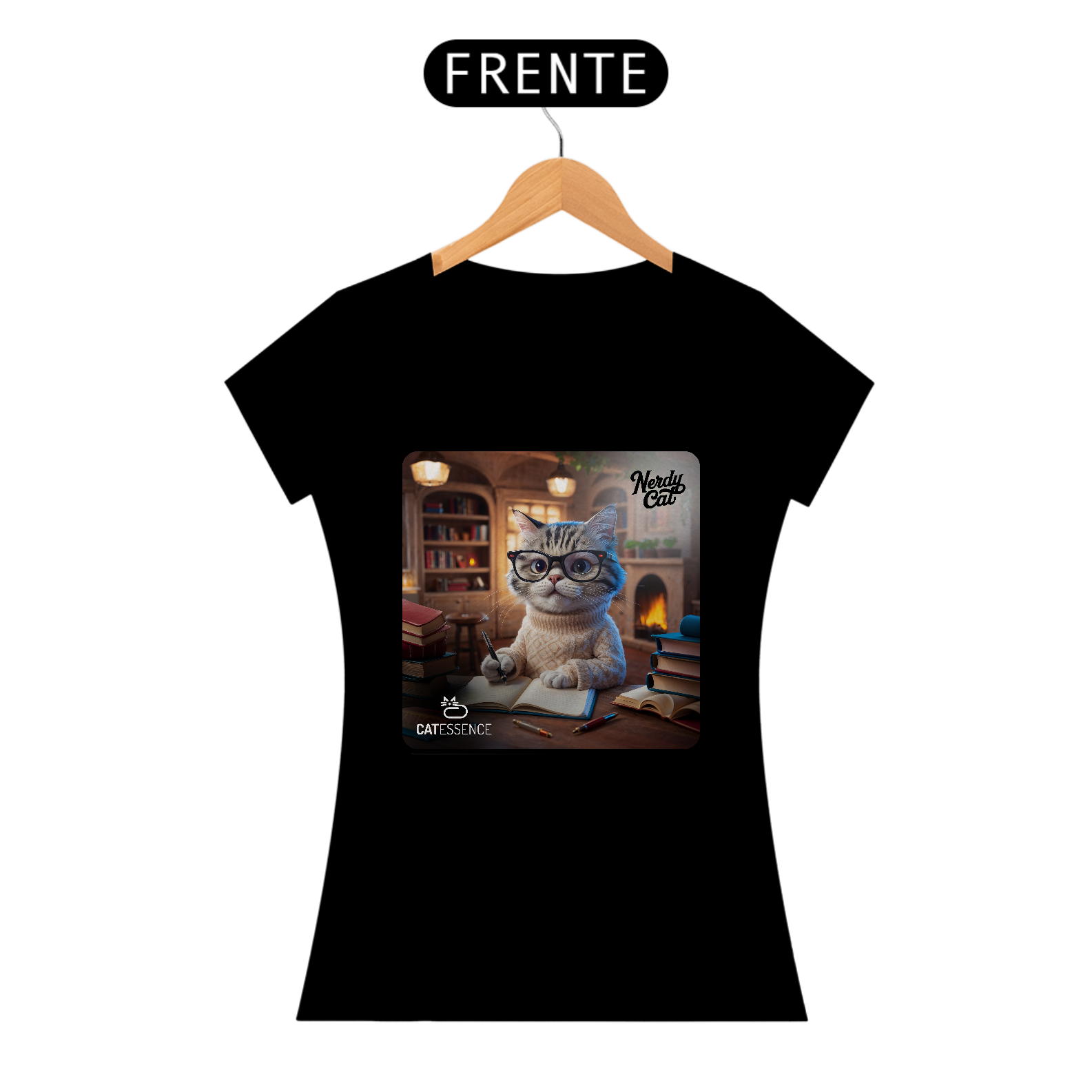 Camiseta Baby Long Quality NERDY CAT