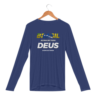 Nome do produto Camiseta Manga Longa - BRASIL ACIMA DE TUDO, DEUS ACIMA DE TODOS