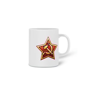 Nome do produto Caneca branca com símbolo soviético