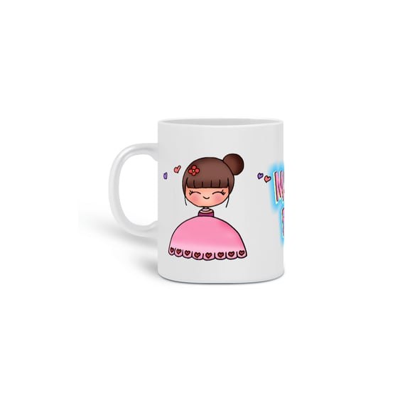 Caneca Fofa com boneca fofinha do Mundo Fofo!