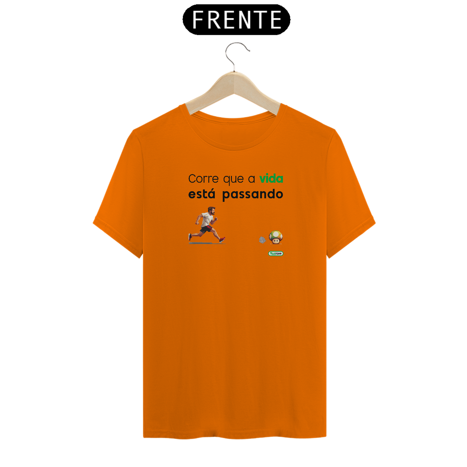 Camiseta masc. : Corre que a vida está passando