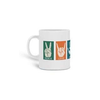 Nome do produto Caneca Peace, love and art