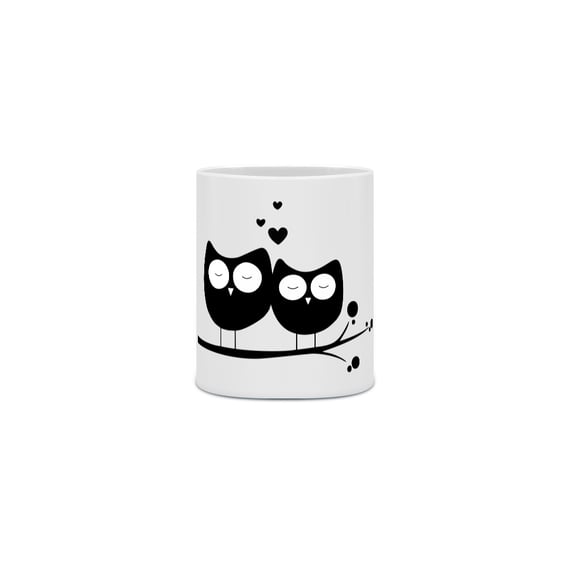 Caneca corujas apaixonadas