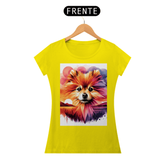 Nome do produto Camiseta feminina Lulu da Pomerânia - Coleção Aquarela