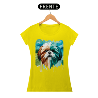 Nome do produto Camiseta feminina Shih Tzu - Coleção Aquarela