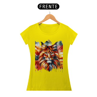 Nome do produto Camiseta baby long Maine Coon - Arte Singular
