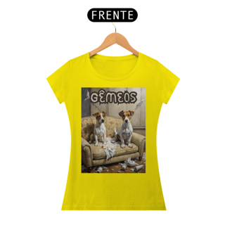 Nome do produto Camiseta feminina Jack Russel Gêmeos - Coleção Signos
