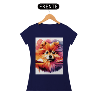 Nome do produto Camiseta feminina Lulu da Pomerânia - Coleção Aquarela