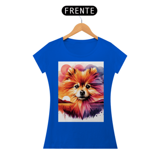 Nome do produto Camiseta feminina Lulu da Pomerânia - Coleção Aquarela