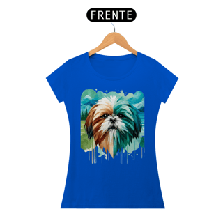 Nome do produto Camiseta feminina Shih Tzu - Coleção Aquarela