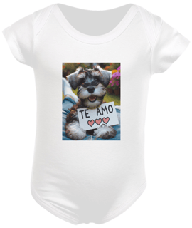 Nome do produto Body infantil schnauzer Te Amo
