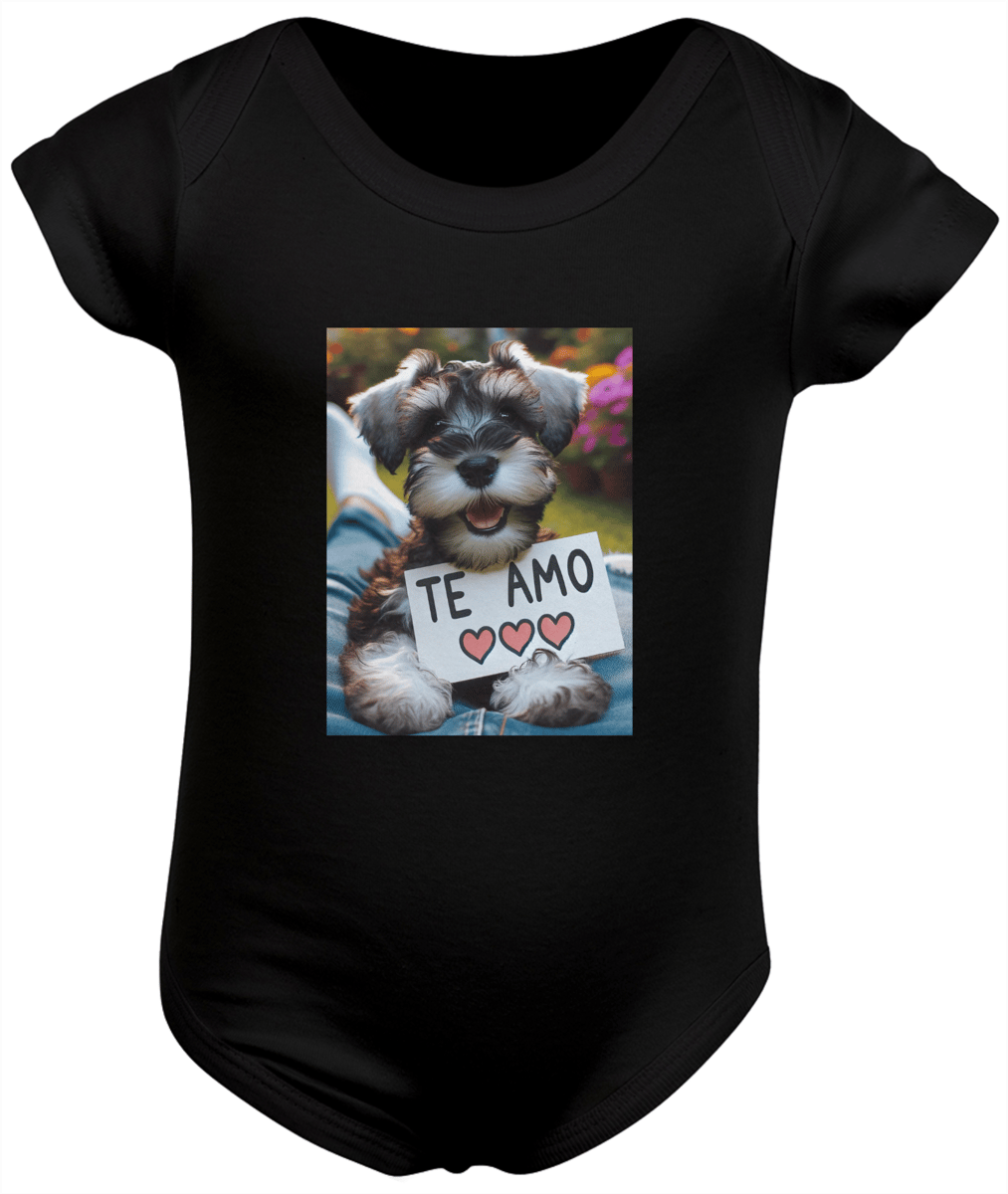 Nome do produto: Body infantil schnauzer Te Amo