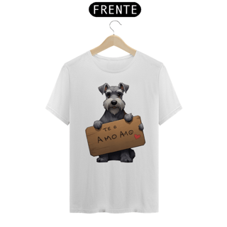 Nome do produto Camiseta masculina schnauzer  te amo