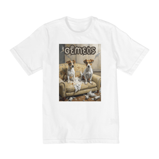 Nome do produto Camiseta infantil Jack russel Gêmeos - Coleção Signos