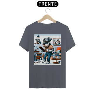 Nome do produto Camiseta Masculina Schnauzer lendo