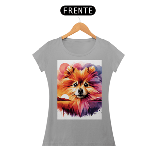 Nome do produto Camiseta feminina Lulu da Pomerânia - Coleção Aquarela