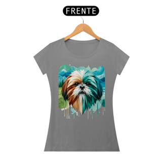Camiseta feminina Shih Tzu - Coleção Aquarela