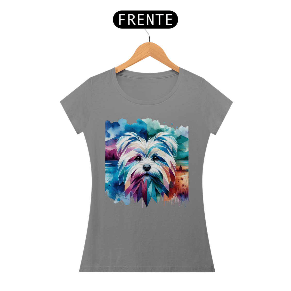 Nome do produto: Camiseta baby long Maltês - Arte Singular