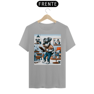 Nome do produto Camiseta Masculina Schnauzer lendo