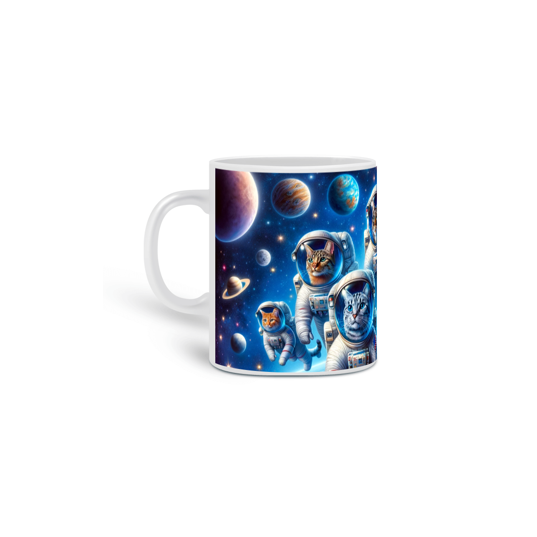 Nome do produto: Caneca gatos astronautas - Moda Perro