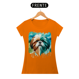 Nome do produto Camiseta feminina Shih Tzu - Coleção Aquarela