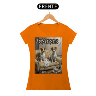 Nome do produto Camiseta feminina Jack Russel Gêmeos - Coleção Signos