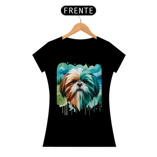 Nome do produto Camiseta feminina Shih Tzu - Coleção Aquarela